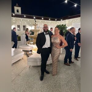 Michael Costello x Revolve Coreen Gown Champagne & Black Medium